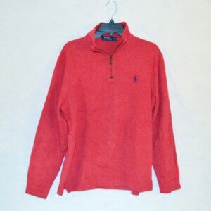 Polo Ralph Lauren Men’s Medium Red Quarter Zip Sweater